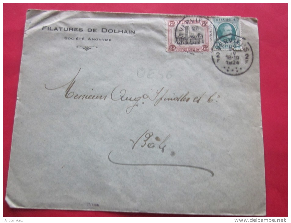 23 Avril 1924 Verviers Belgique Belgie Lettre Letter Cover à Entête Filature De Dolhain -&gt;Spindler Bale  Suisse - Landpost (Ruralpost)