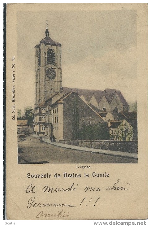Braine Le Comte.  -   Souvenir De ... L´Eglise  -  1900   Naar Malines - Braine-le-Comte