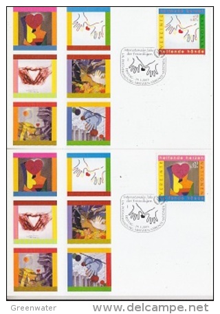 United Nations Vienna 2001 Volunteers 2v 2 Maximum Cards (18906) - Cartes-maximum