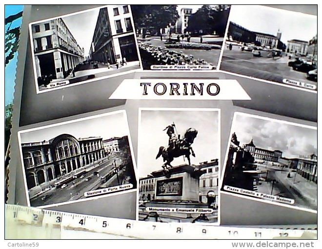 TORINO STAZIONE PORTA NUOVA  VEDUTE VIA ROMA E GIARDINI  N 1955 EP11571 - Transport
