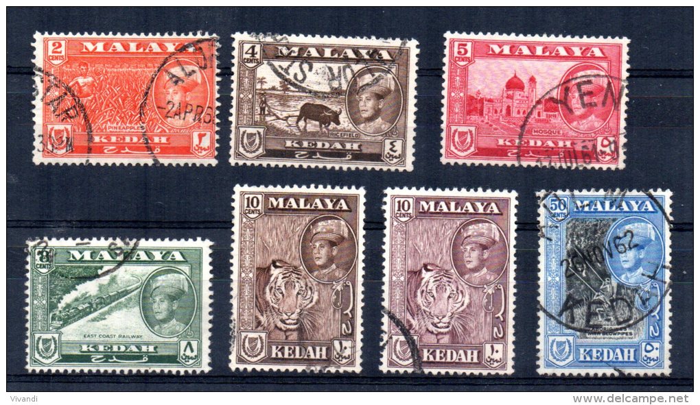 Kedah - 1959/61 -  Sultan Abdul Halim Shah Definitives (Part Set) - Used - Kedah