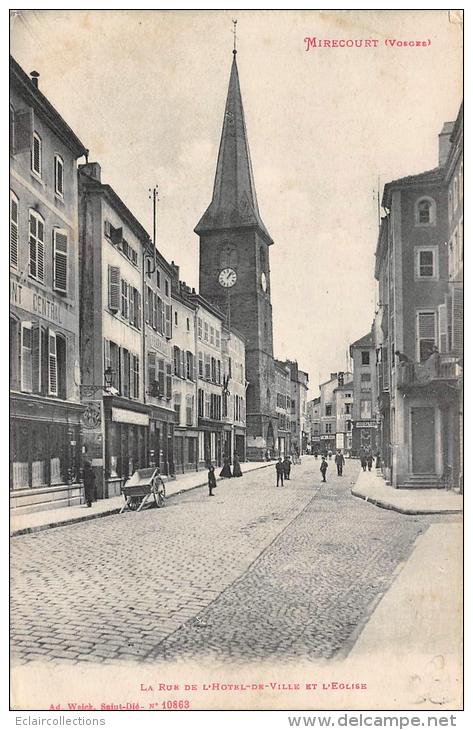 Mirecourt      88      Rue De L'Hôtel De Ville  Et L'Eglise   ( Voir Scan) - Mirecourt