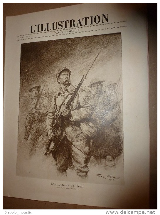 1918 USA;Foch's Soldiats;Prisonniers All;Civils évacués;Lithos Hoffbauer;ASSEVILLERS;Paris Bombardé;Palais Foire LYON - L'Illustration