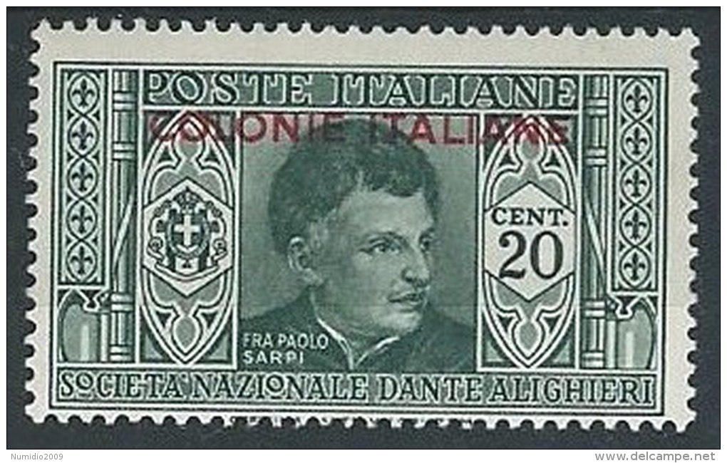 1932 EMISSIONI GENERALI DANTE 20 CENT MH * - G089 - General Issues