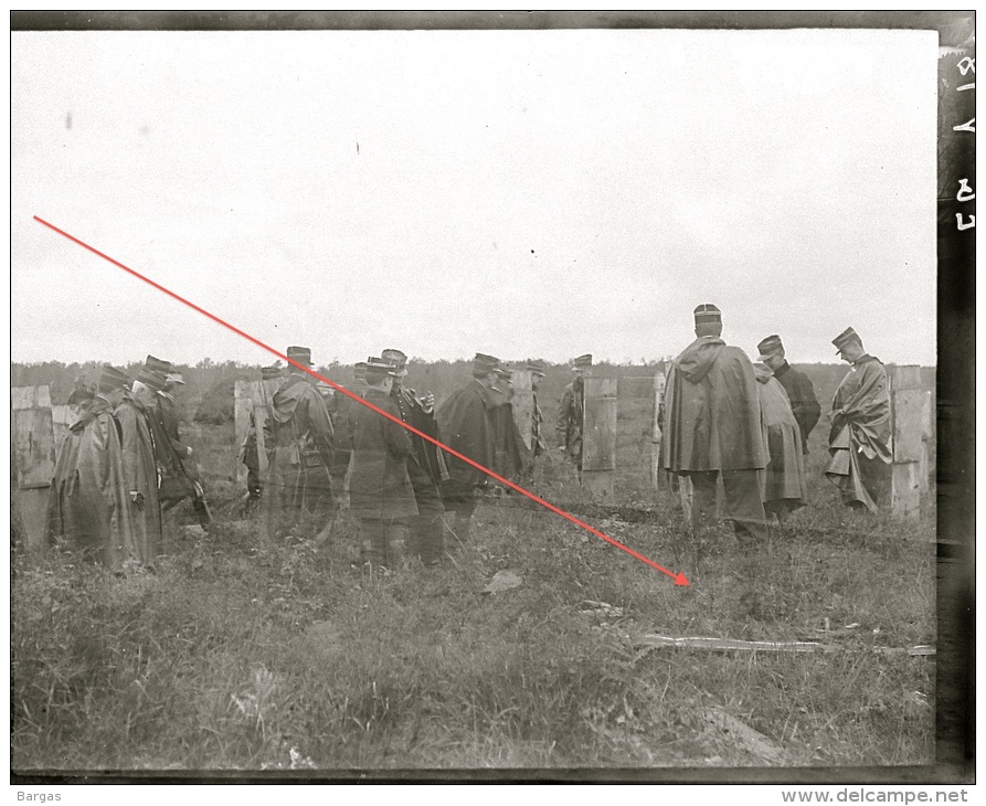 Plaque De Verre Militaire Artillerie Officier Manoeuvre Camp 1901 - Guerre, Militaire