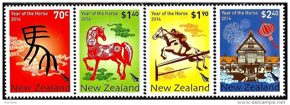 New Zealand - 2014 - Lunar New Year Of The Horse - Mint Stamp Set - Neufs