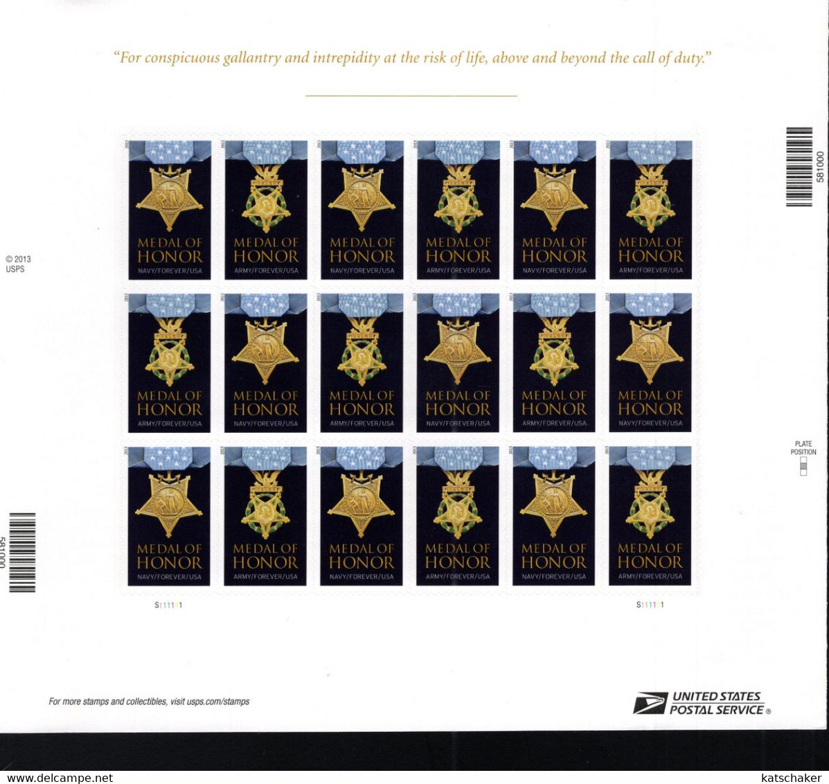 292127326 2013 SCOTT 4822 4823 (XX)  POSTFRIS MINT NEVER HINGED POSTFRISCH EINWANDFREI - MEDALS OF HONOR FOLIO - Nuevos