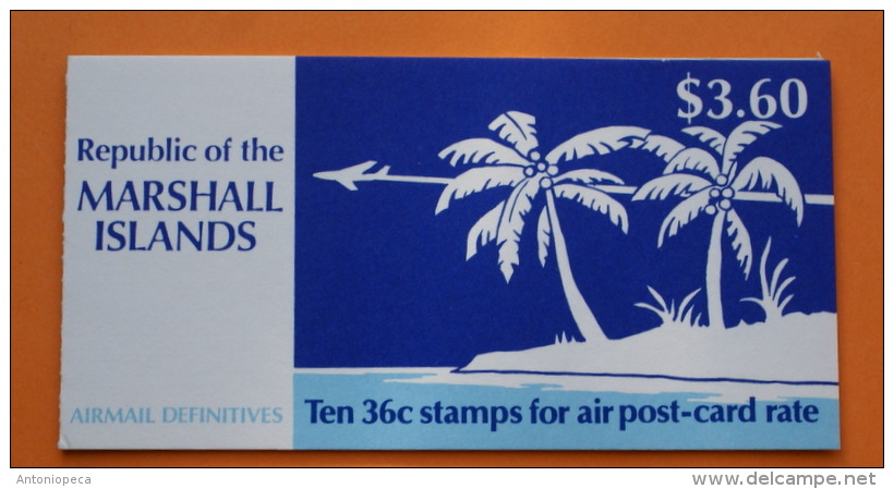 Marshall Islands #C22a Booklet Comp Mnh Cv $3.00 Airplanes - Marshallinseln