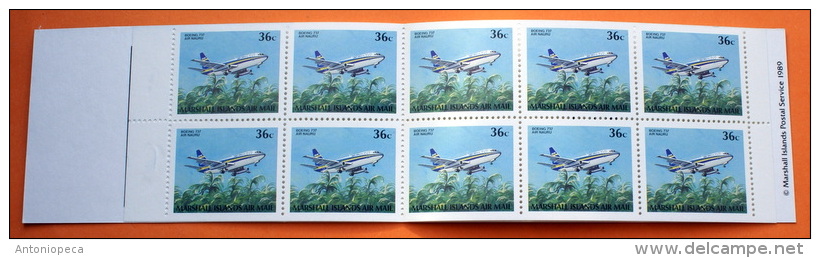 Marshall Islands #C25b Booklet Comp Mnh Cv $8.75 Airplanes - Marshalleilanden