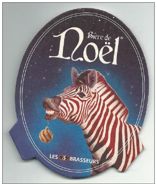 Sous Bock "3 Brasseurs Biere De Noel" - Beer Mats