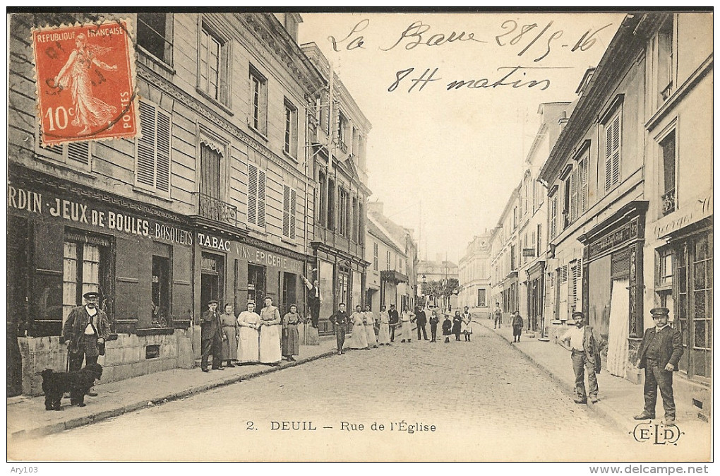 95-  Val D'Oise -  Deuil _  Rue De L'église En1916 (annimée ) - Deuil La Barre