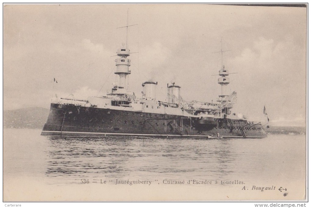 Cpa,bateau De Combat Marine,le Jauréguiberry,cuirassé à Tourelles,pour Les Connaisseurs - Krieg