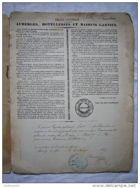 Registre 1887 Hôtels Et Logements Garnis Tenu Par Mr Citerne Marchand De Vins à Choisy Le Roi - Manuscrits
