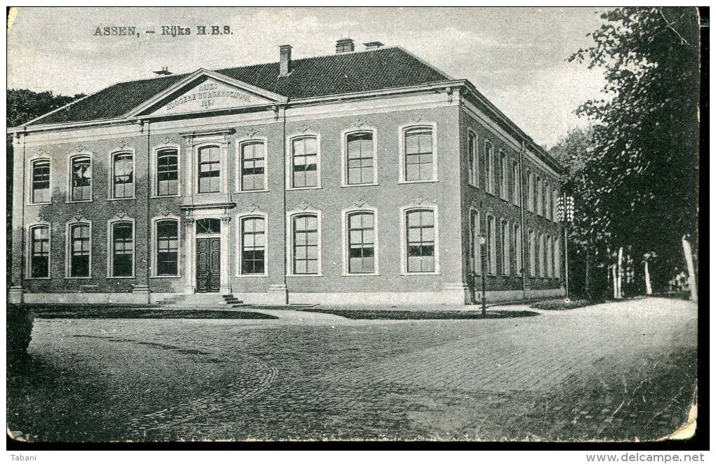 NETHERLANDS ASSEN 1920'S RIJKS HOGERE BURGERSCHOOL - Assen