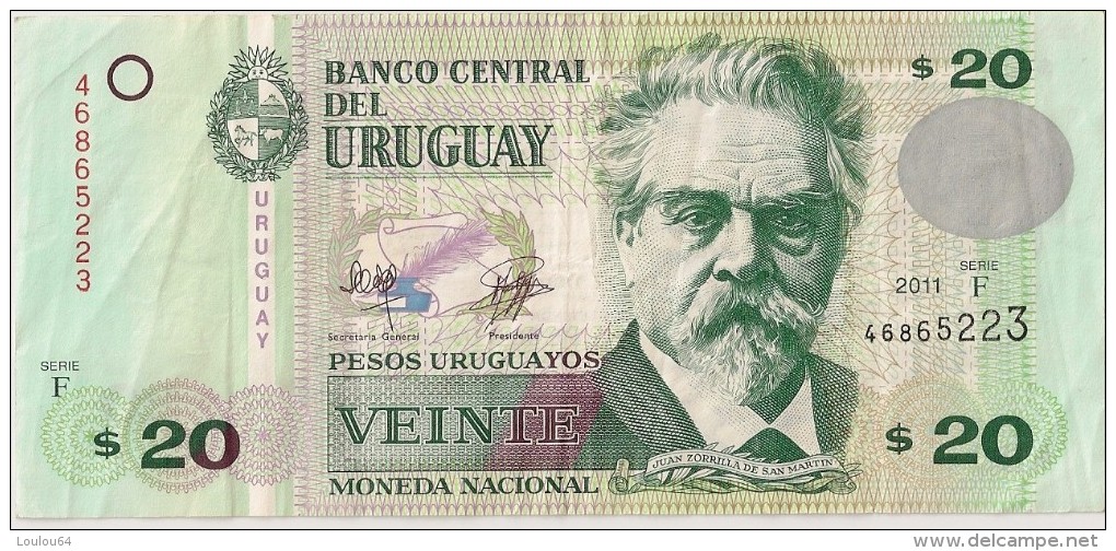 Uruguay - 20 Pesos 2011 - Série F - N° 46865223 - TTB - - Uruguay