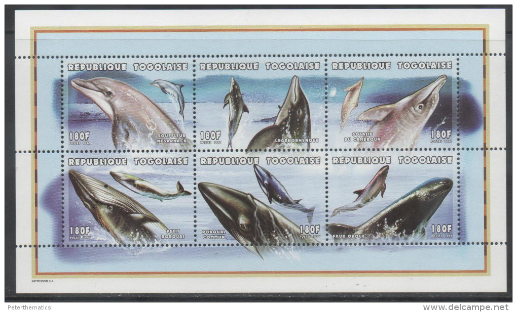TOGO,1997, MNH, DOLPHINS, SHEETLET - Dolphins