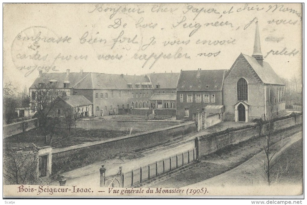 Bois-Seigneur-Isaac.  -  Vue Générale De Monastère ;  1905 Naar Morlanwelz - Eigenbrakel