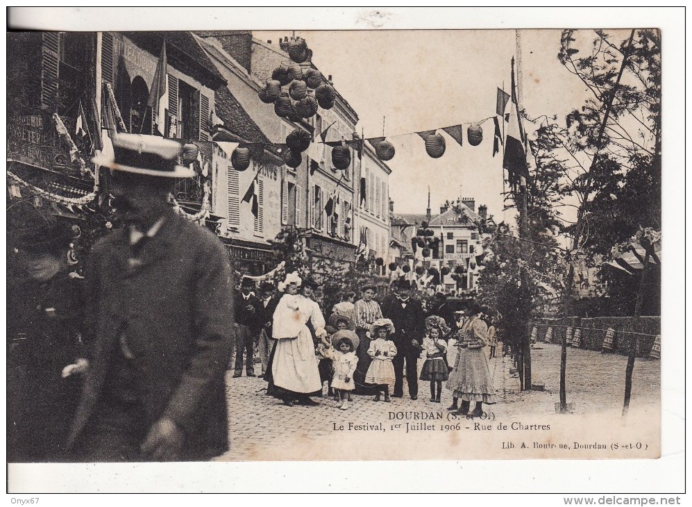 DOURDAN (Essonnes) 1 Juillet 1906-Rue De Chartres-Le Festival-VOIR 2 SCANS - - Dourdan