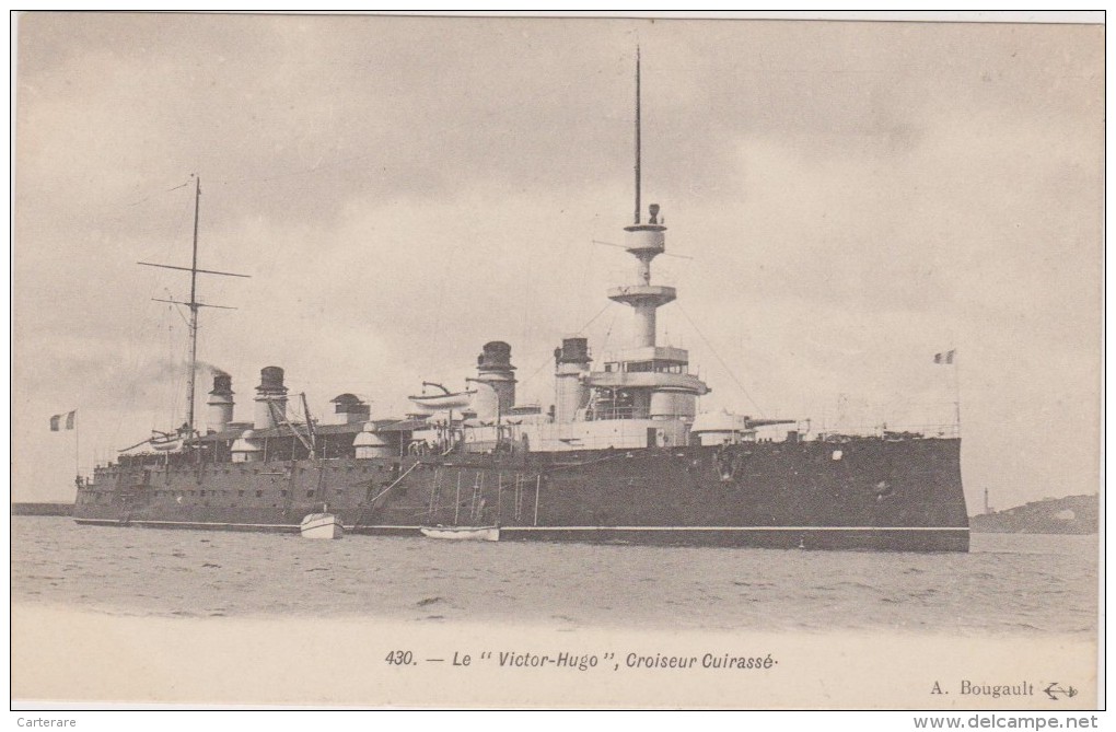 Cpa,le "victor-hugo",croiseur Cuirassé,(artillerie Lourde) - Krieg