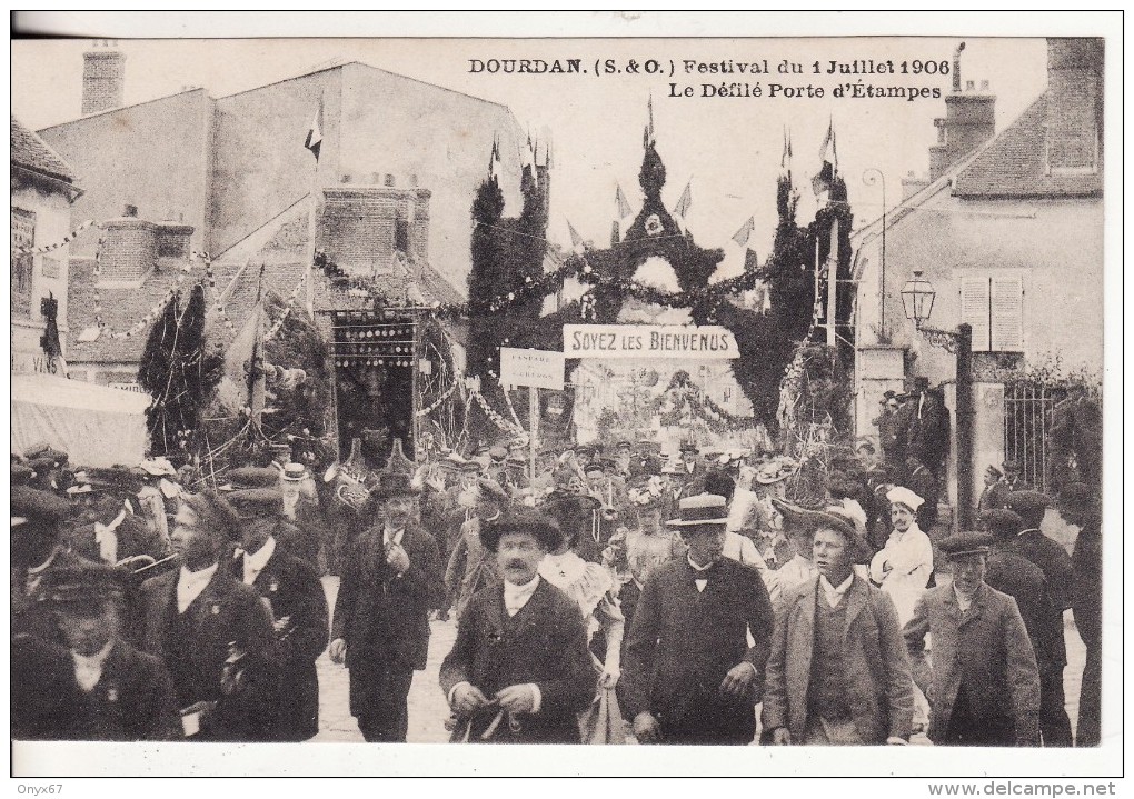 DOURDAN (Essonnes) 1 Juillet 1906-Rue De Chartres-Le Festival-Défilé-VOIR 2 SCANS - - Dourdan