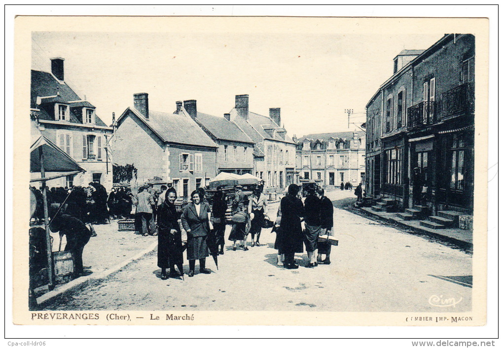 CPA (18) PREVERANGES. Le Marché - Préveranges