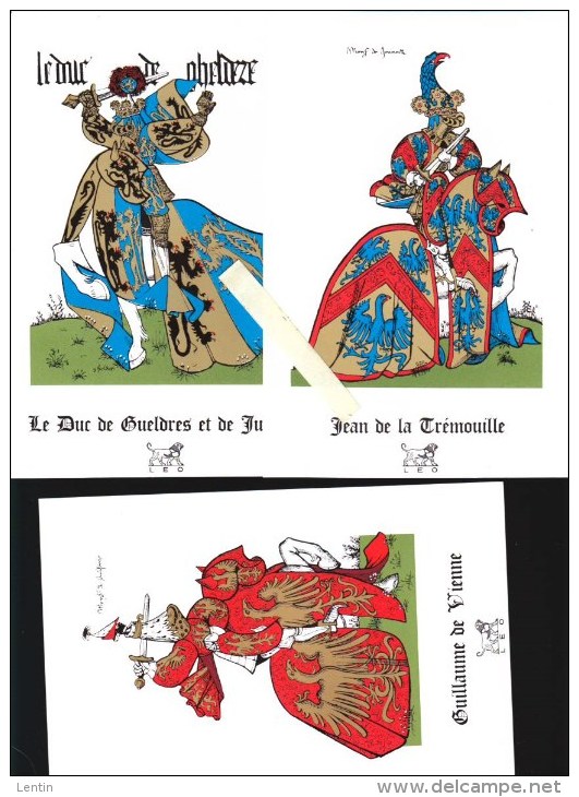 Cavaliers Du XVè Siècle En Tenue Héraldique - Règne Philippe Le Bon - Lot De 10 Images - Pub Médicament Tensionorme - Altri & Non Classificati