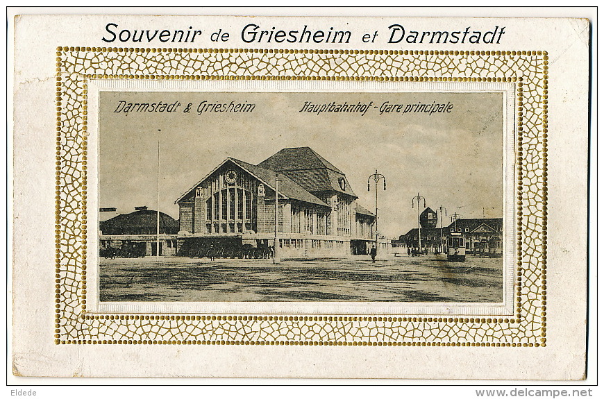Souvenir De Griesheim Et Darmstadt Haupbahnhof Gare Centrale No Leaflet Inside Missing - Griesheim