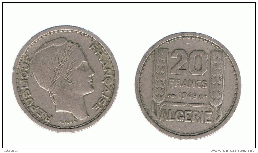ALGERIA - ARGELIA -  20 Francs  1949  KM91 - Algérie