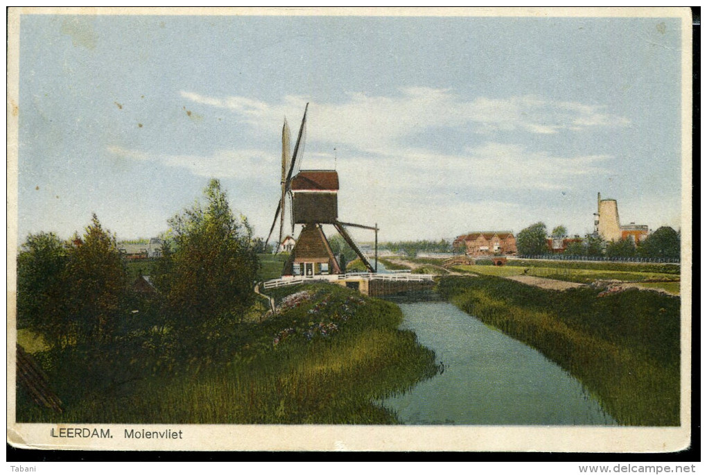 NETHERLANDS LEERDAM 1928 VINTAGE POSTCARD - Leerdam