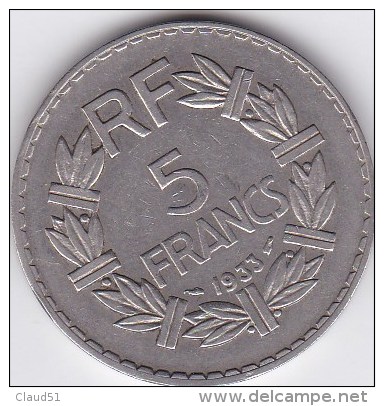 5  Francs Lavrillier Nickel - Sonstige & Ohne Zuordnung