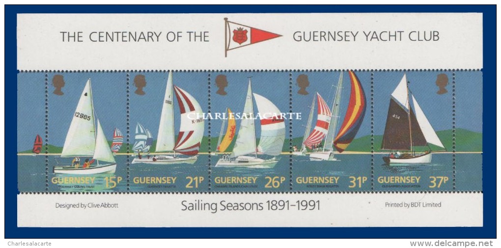 GUERNSEY/GUERNESEY 1991 YACHT CLUB SAILING M.S. U.M.   YT BLOC 13 N.S.C. - Guernesey