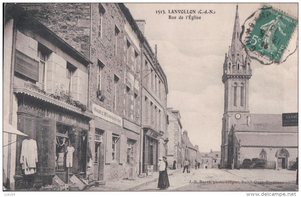 LANVOLLON Rue De L'Eglise (1913) - Lanvollon