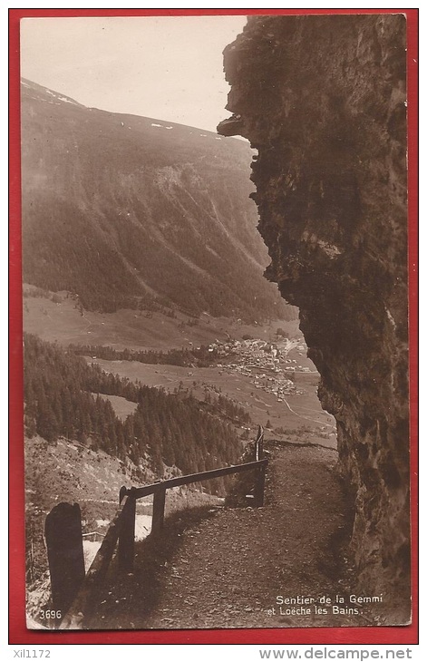 TAL3-11  Sentier De La Gemmi Et Loèche-les-Bains Leukerbad. Cachet Gemmi 1913. Perrochet - Loèche