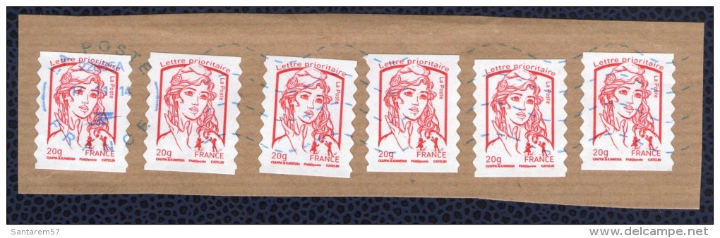 France 2013 Lot 6 Oblitérés Used Stamp Marianne De Ciappa Et Kawena LP 20 Gr Y&T 851 - 2013-2018 Marianne Of Ciappa-Kawena