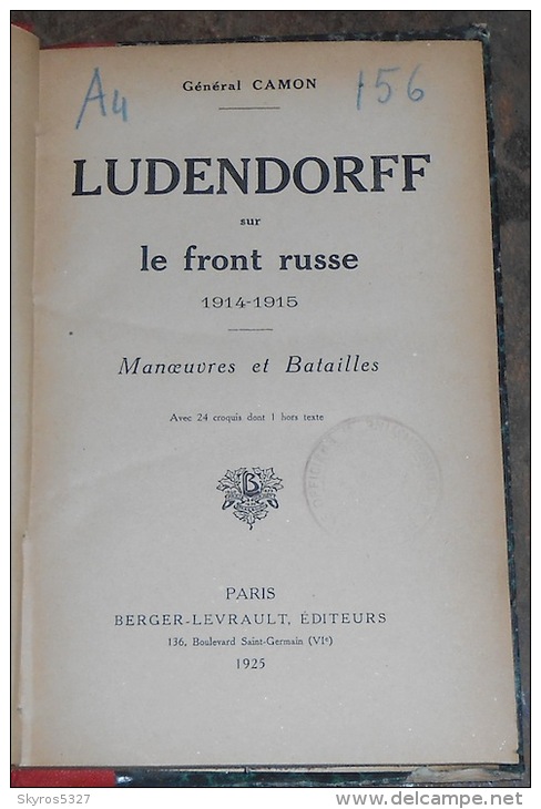 Ludendorff Sur Le Front Russe 1914-1915 - Manoeuvres Et Batailles - Guerre 1914-18