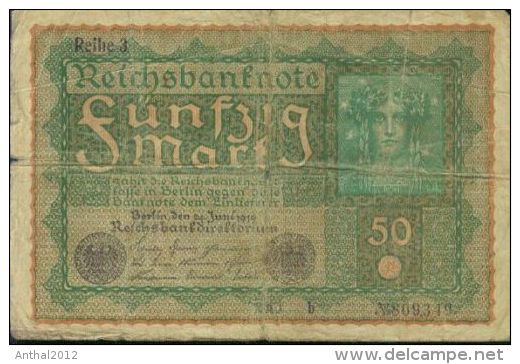 Reichsbanknote, 50 Mark, Reihe 3, 1919 Nr. 809319 RA B - 50 Mark