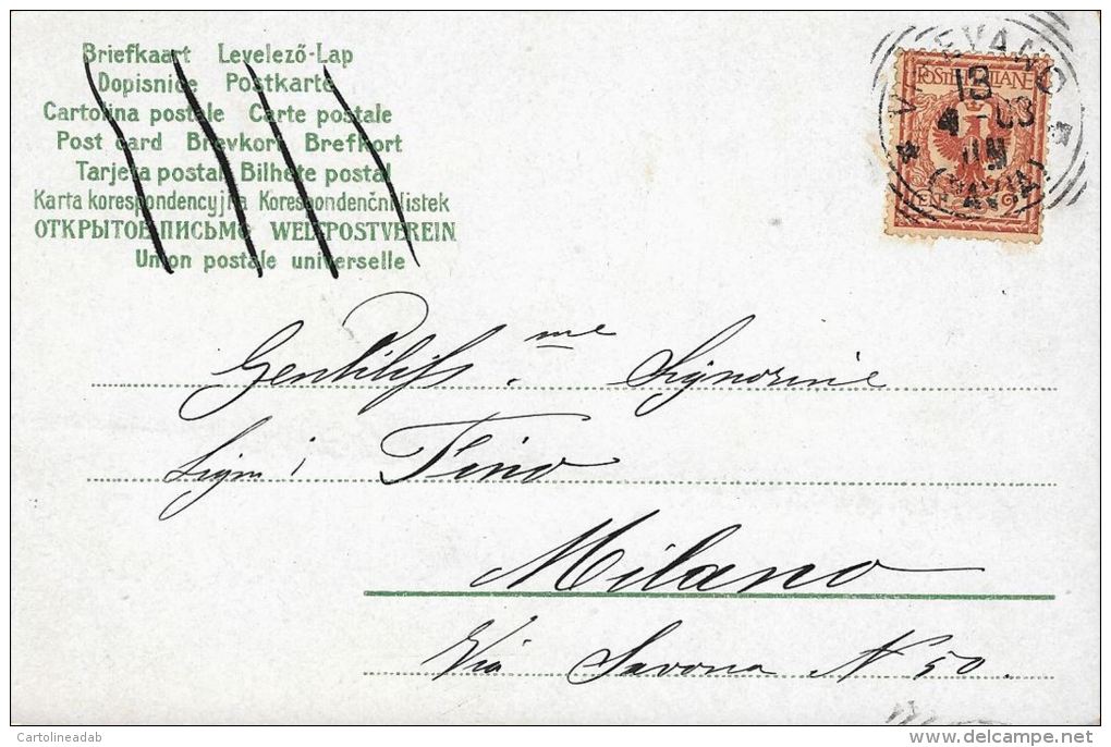 [DC5114] CARTOLINA - COSTUMI - DONNA IN ABITO TIPICO - Viaggiata 1903 - Old Postcard - Femmes