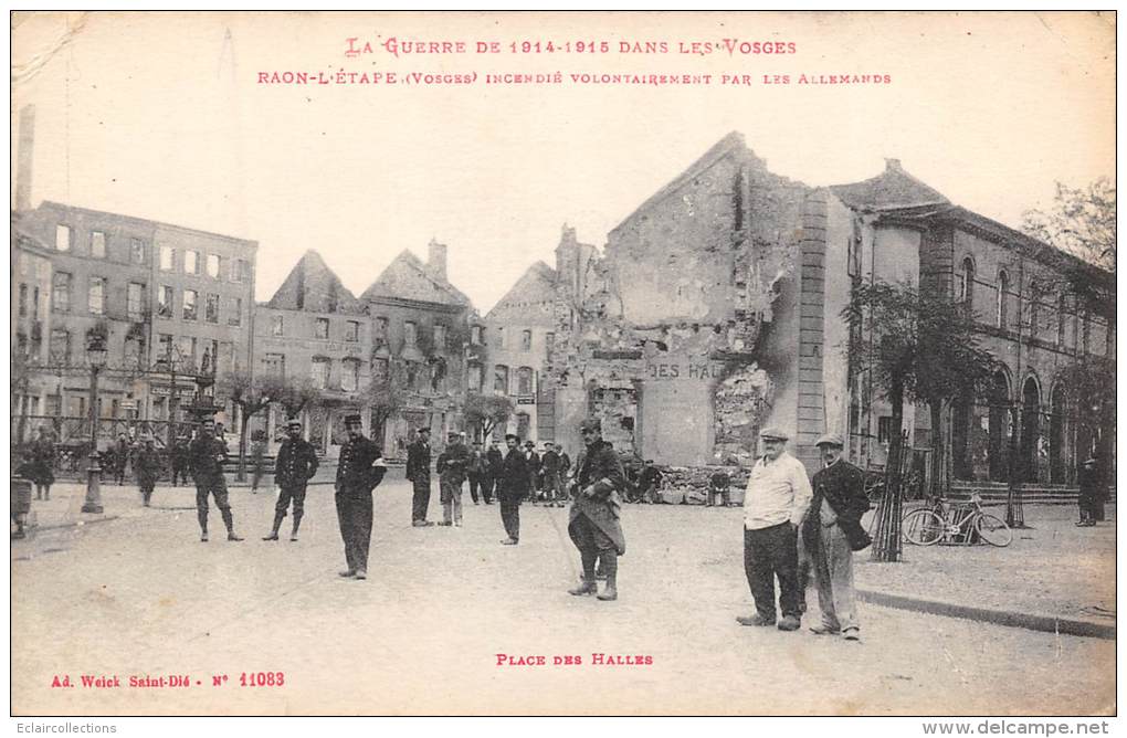 Raon L'Etape    88    Guerre 14/18 Dans Les Vosges Place Des Halles  (voir Scan) - Raon L'Etape