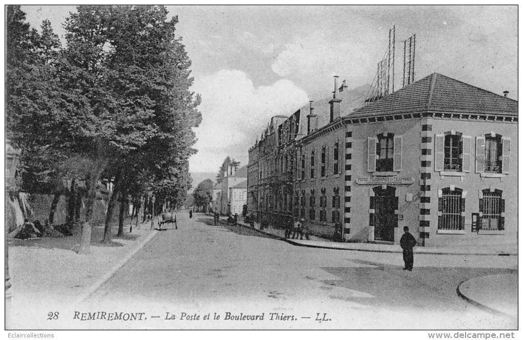 Remiremont    88    Bd Thiers Et La Poste  (voir Scan) - Remiremont