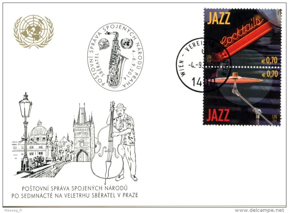 ONU Vienne 2014  - White Card Prague 4-6 9 2014 - Jazz - Maximumkarten