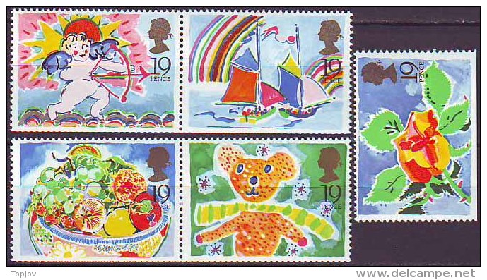 GB  - GREAT BRITAIN -  CHILDREN  PAINTING - GREETINGS  -**MNH - 1989 - Puppets