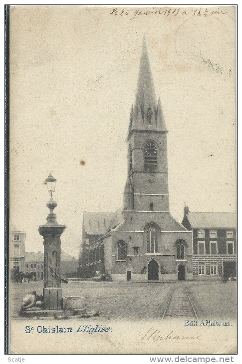 St. Ghislain.  L'Eglise.   1903 Naar  Chapelle-lez-Herbaumont - Saint-Ghislain