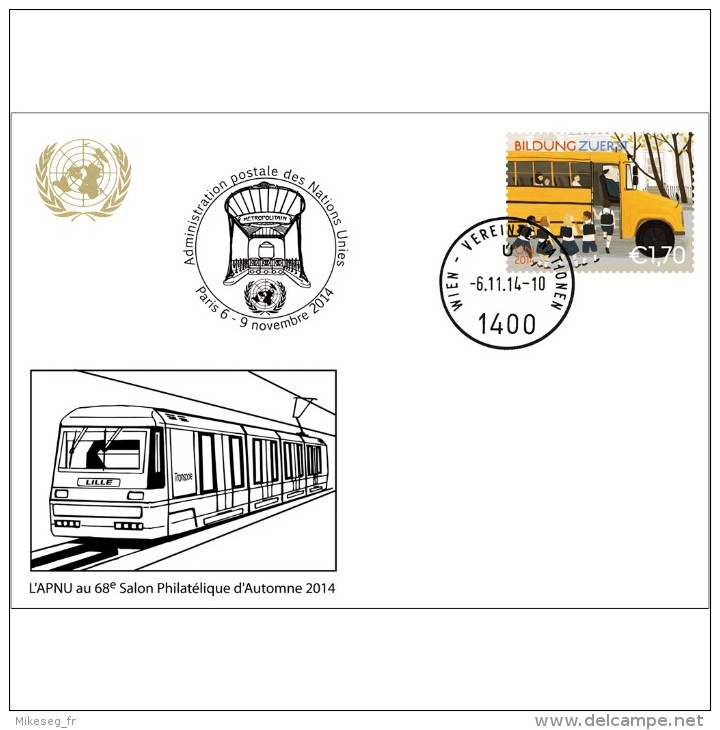 ONU Vienne 2014  - White Card Paris 6-9 Novembre 2013 - Education - Cartes-maximum