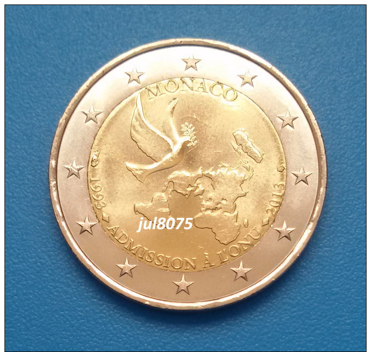 2 Euro Commemorative Monaco 2013 20ans Adhésion ONU PIECE NEUVE UNC - Monaco