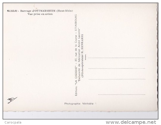 Carte 1950 BARRAGE D'OTTMARSCHEIM / VUE PRISE EN AVION - Ottmarsheim