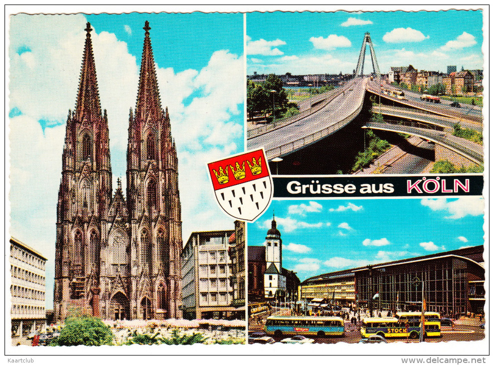 Köln: VW KARMANN GHIA & VW 1200, AUTUBUS/COACH & TRAM/STRAßENBAHN (D) - Passenger Cars