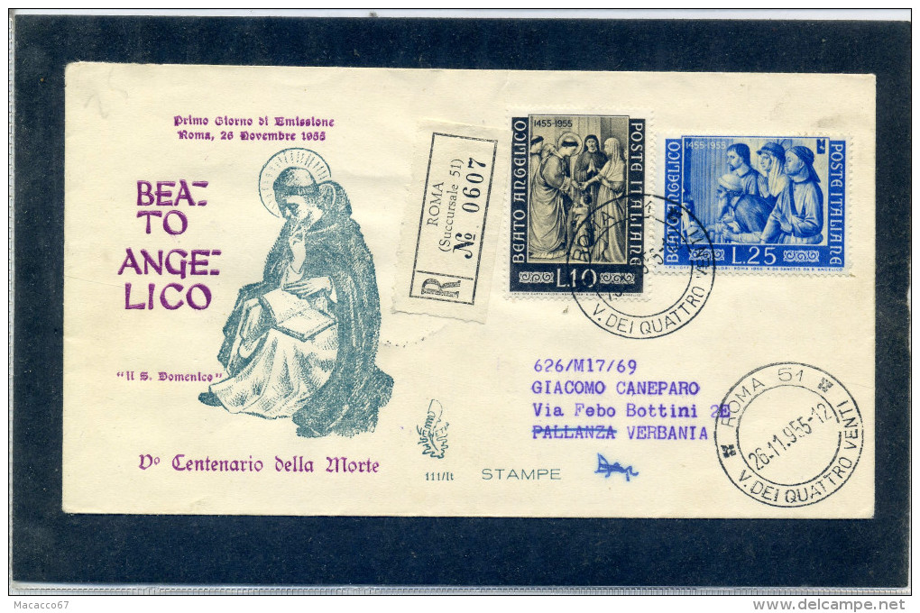 FDC VENETIA 1955 BEATO ANGELICO - FDC