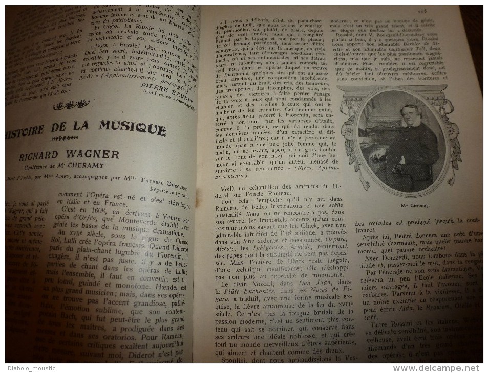 1909 JDUDA :Napoléon;La ferme des quatre Bras;RUSSIE (Le wagon-église; Port-Arthur);Wagner;La chapelle de Saint-Mesmin