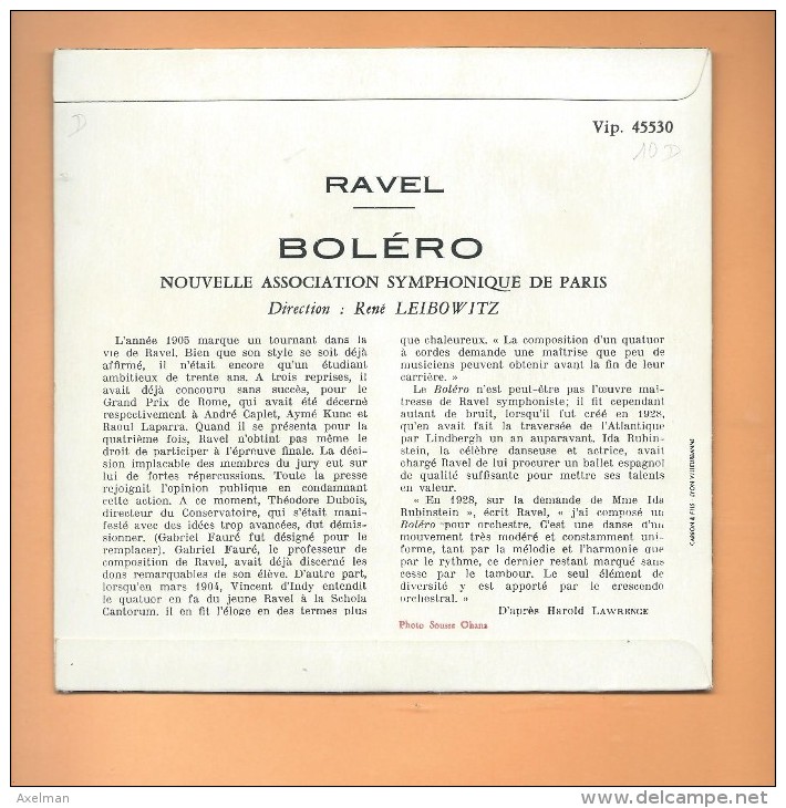 45 T VOX: Bolero De Ravel, Nouvelle Association Symphonique De Paris - Clásica