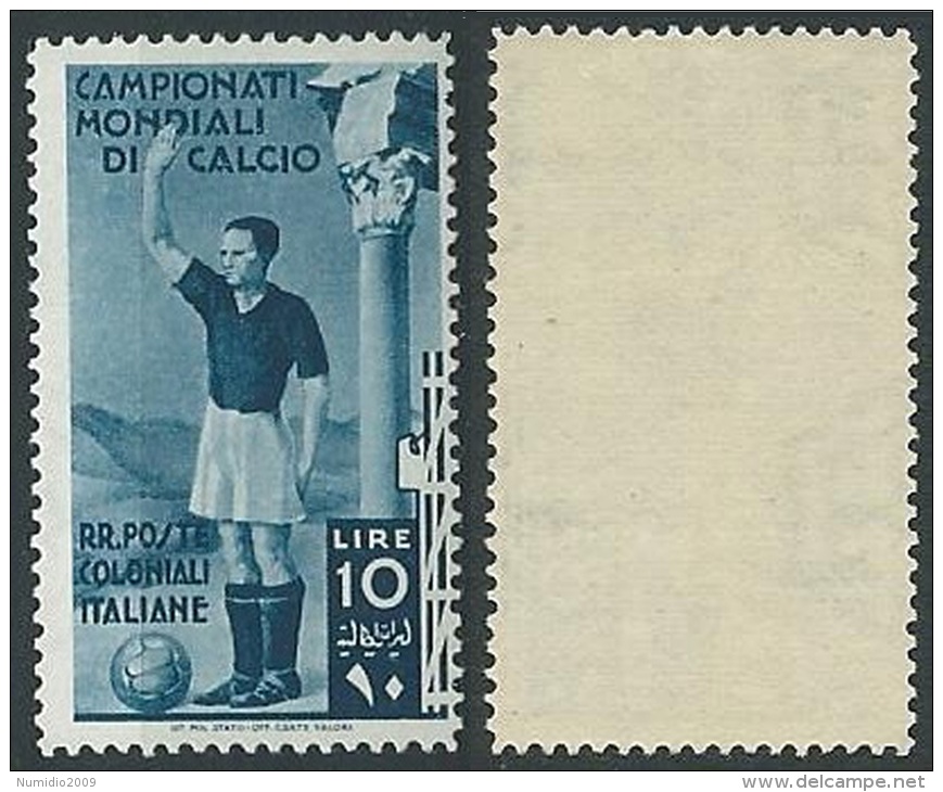 1934 EMISSIONI GENERALI MONDIALI DI CALCIO 10 LIRE MNH ** - K004 - General Issues